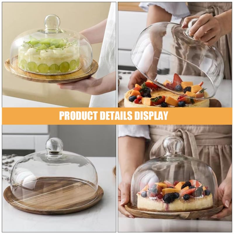 Amosfun Kuchenform Klare Tortenabdeckung Vorspeisenteller Hohe Kuchenkuppel Butterblockabdeckung Käseschmelzkuppel Cupcake-Display-tablett Käseglocke Kuppel Tortenständer Deckel Glas