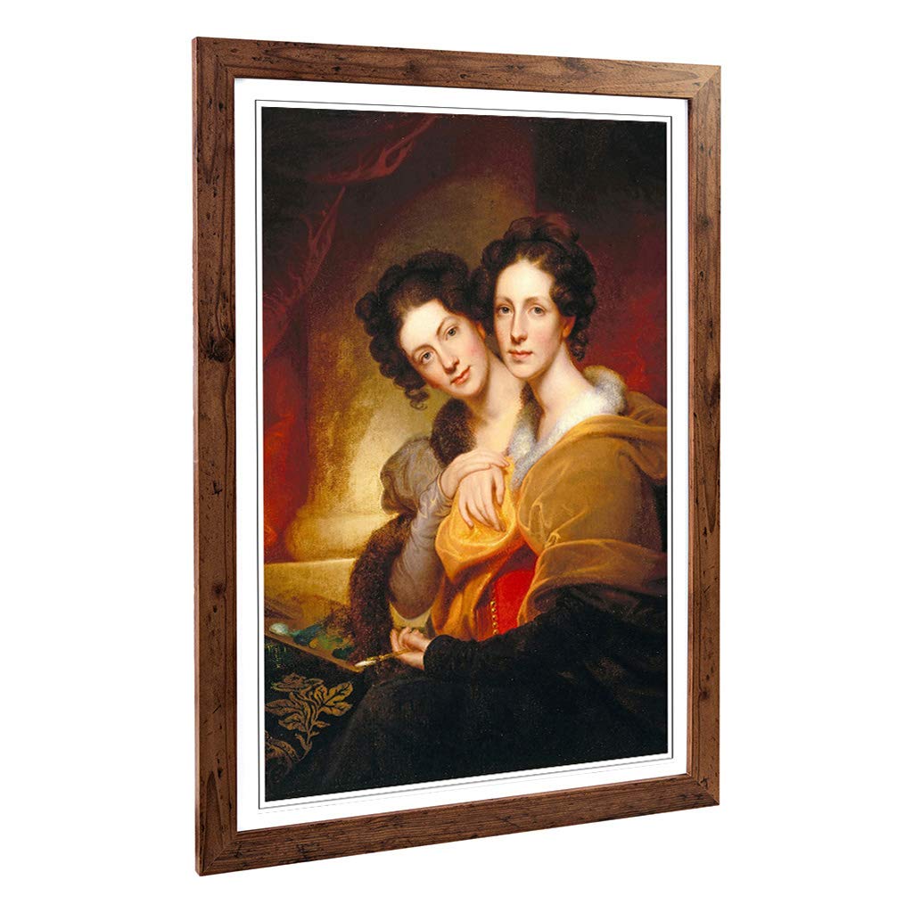 Big Box Art Framed Print of Rembrandt The Sisters Design | Wall Art Picture | Home Decor for Kitchen, Living, Dining Room, Lounge, Bedroom, Hallway, Office, Walnut, A2 / 24.5x18 Inch / 62x45cm