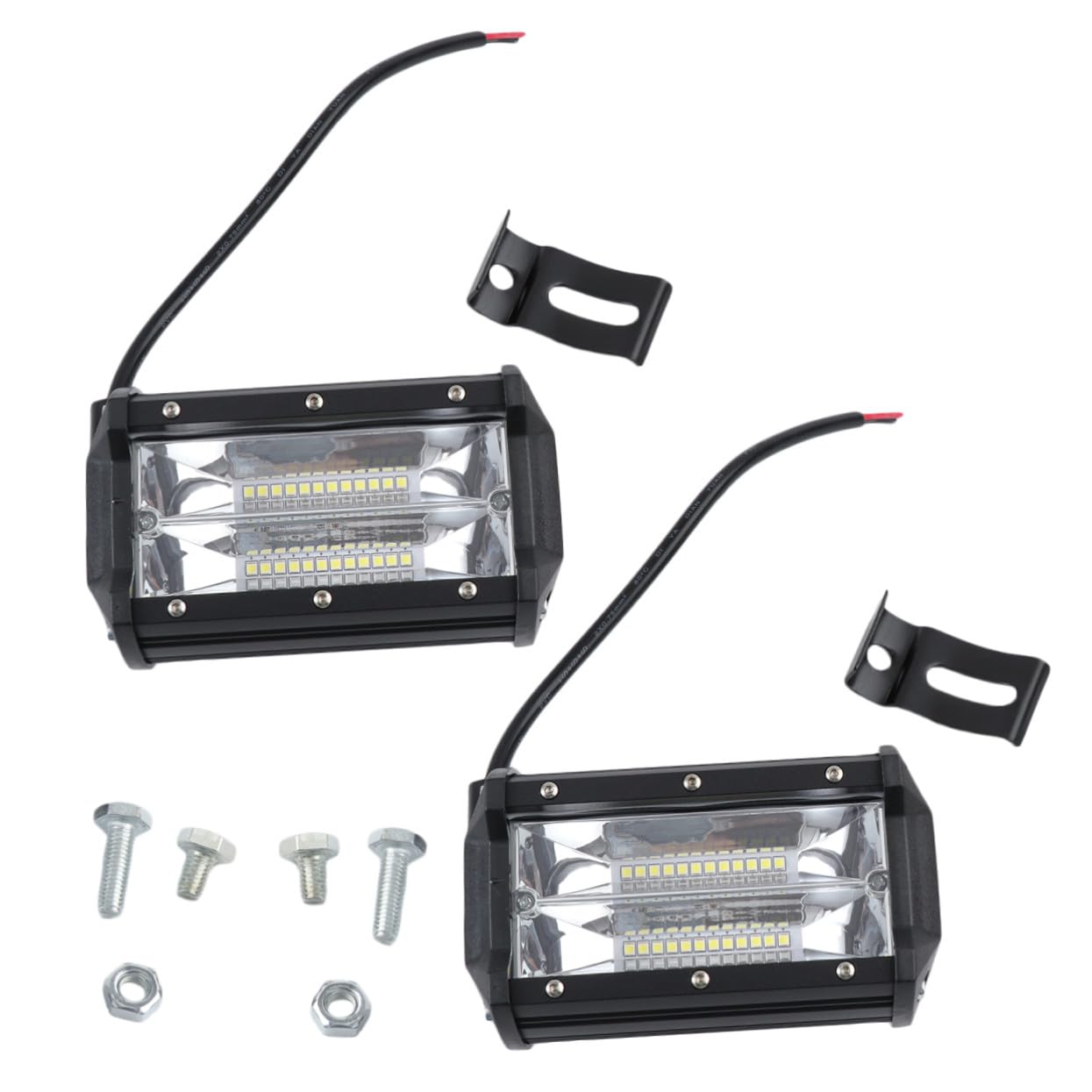Yardwe 2piezas Barra de Luz de Techo Faros LED para Coche Doble Hilera Luz Haz Combinado para Todoterreno Tractor Barco