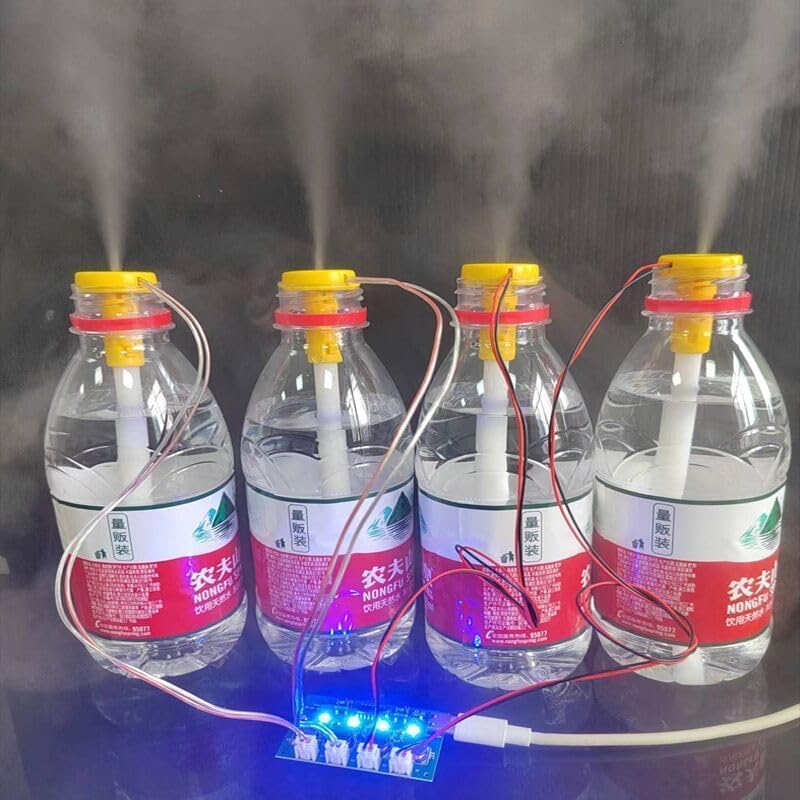 Image of RANVIRKAR USB Type-C 4 Head Humidifier Kit | DIY Ultrasonic Mist Maker Module with Circuit Board | Aroma Diffuser Fogger | Air Purifier Parts for Home, Car, Hydroponics, DIY Projects