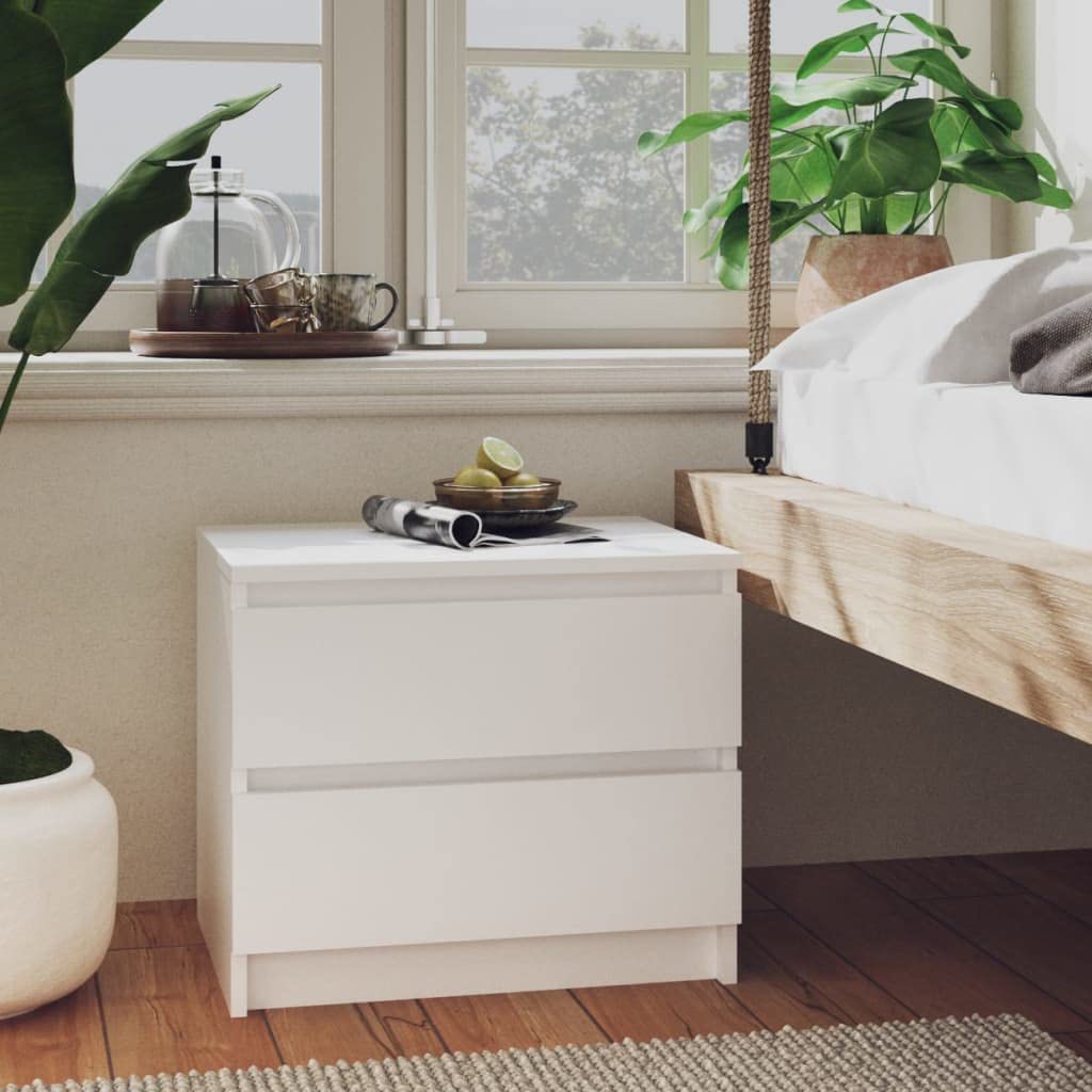 Meuble de rangement de chambre blanc à 2 tiroirs pour salon et bureau moderne