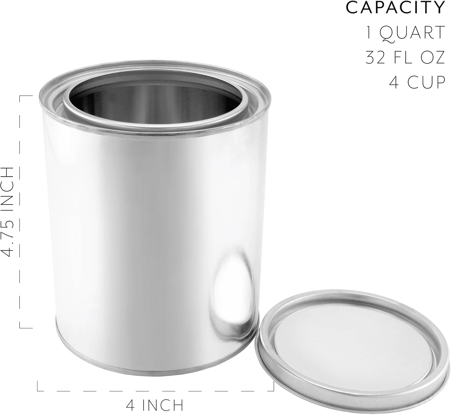 Cornucopia Brands Empty Quart Paint Cans with Lids (Pack of 2) Unlined Metal Paint Cans Value Pack - Image 6