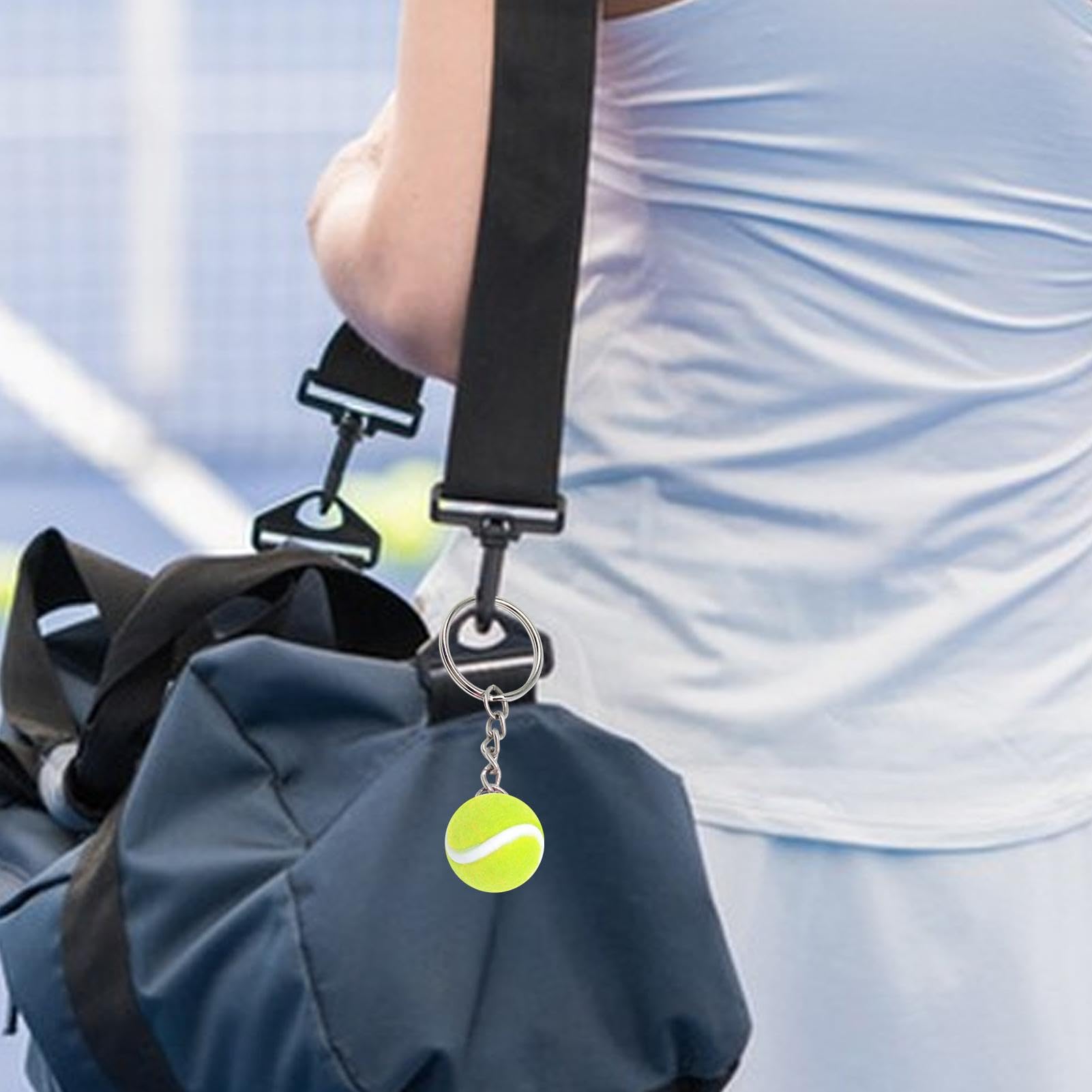 Portachiavi Da Tennis - Piccola Palla, Sfera e Sportivo | Ciondolo Unico per Borsa e Auto, Giocattoli per Premio Scolastico