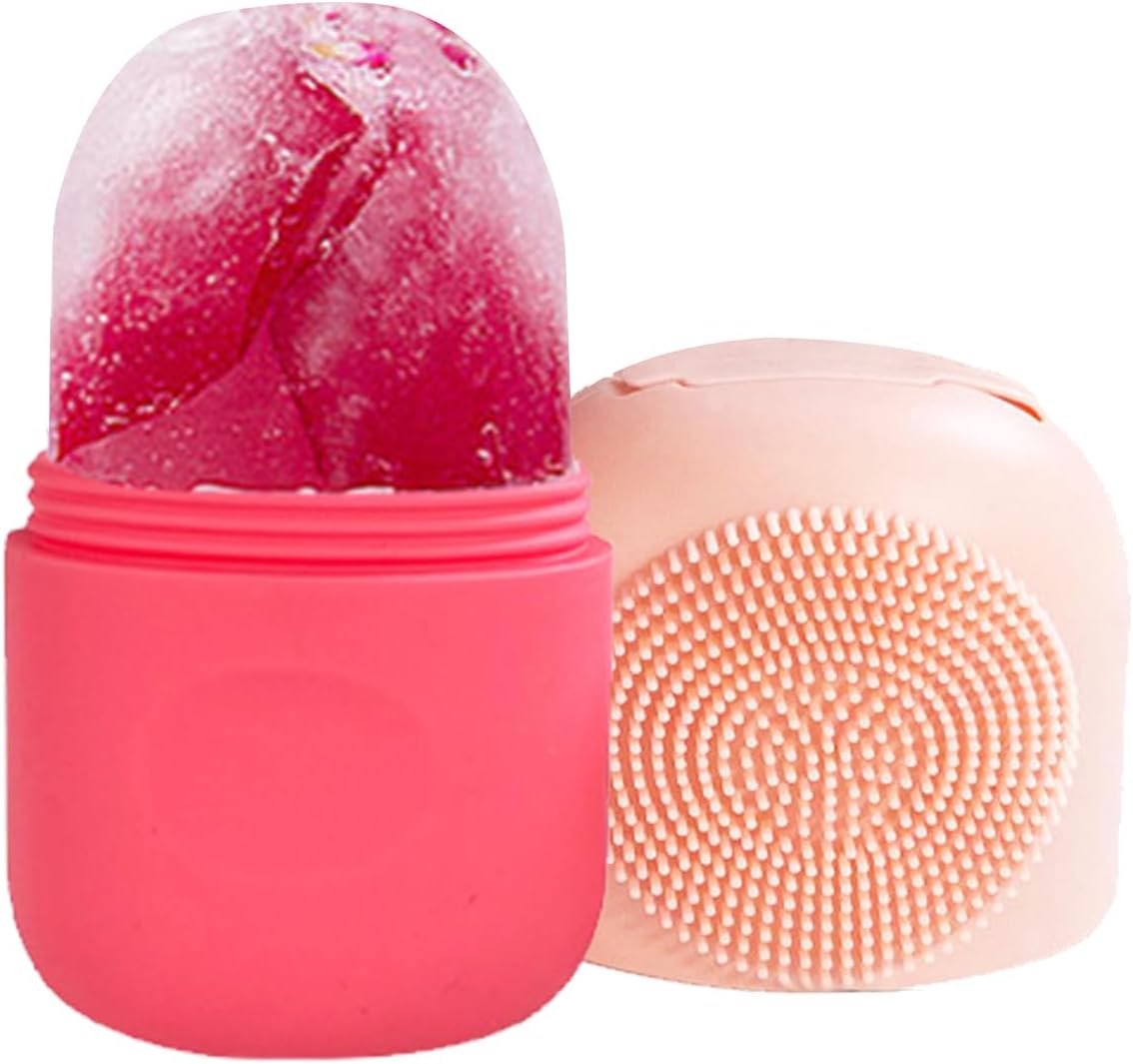 ECVV 2-in-1 Ice Cube Roller Massager for Face, Eyes and Neck – Naturally Ice Conditioning and Skin Care, De-Puff Eye Bags, – Reusable Massage Silicone Ice Mold