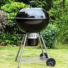 Sophia & William 22-inch Kettle Charcoal Grill with Thicken Chromeplated Grate, High-capacity Ash Catcher for Outdoor Picnic BBQ Patio Camping, Black