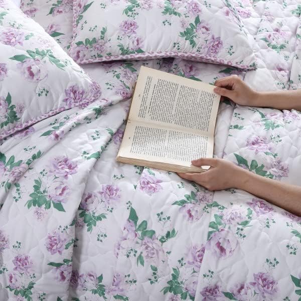 Miniatura 7 de Betsey Johnson - Juego de edredón tamaño Queen acogedor juego de ropa de cama reversible de microfibra cepillada decoración casual para todas las