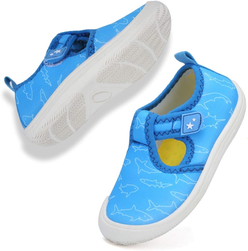 Rokiemen Kids Water Shoes Boys Girls Summer Walking Sandals Quick Dry Aqua Barefoot Beach Swim Surf Aquatic Sport Shoes Closed-Toe