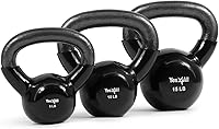 Vista 12 de Yes4All - Juego de pesas rusas recubiertas de vinilo, set combinado para entrenamiento corporal completo, fuerza de agarre, flexiones y ejercicios