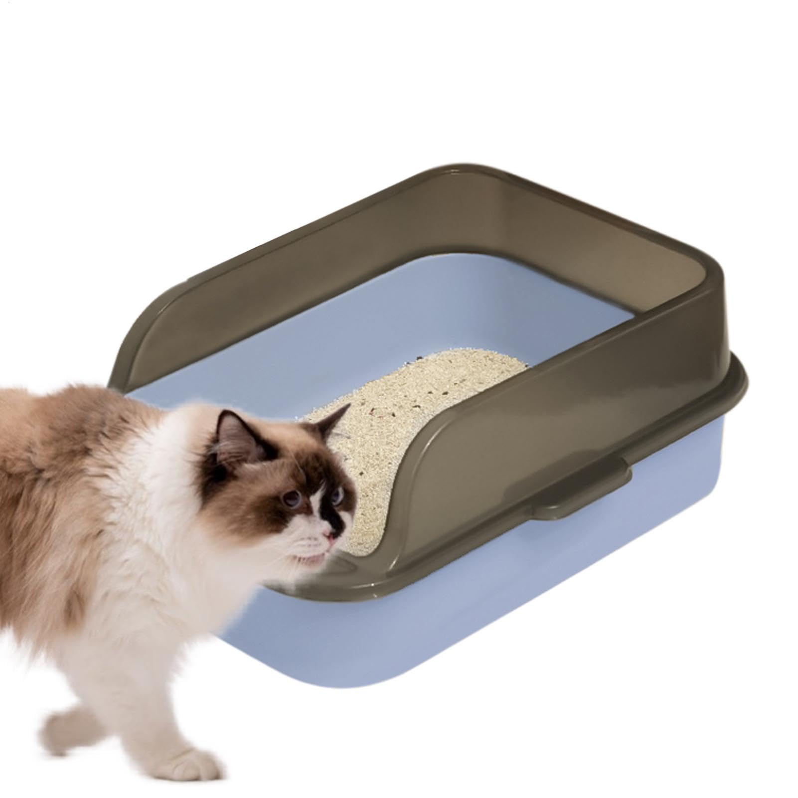 Weqizuerqi Cat Litter Box, Kitty Litter Tray - Open Top Control Cat Leak-Proof, Hygienic Cat Pan | Easy Clean Kitten Toilet, High Size Litter