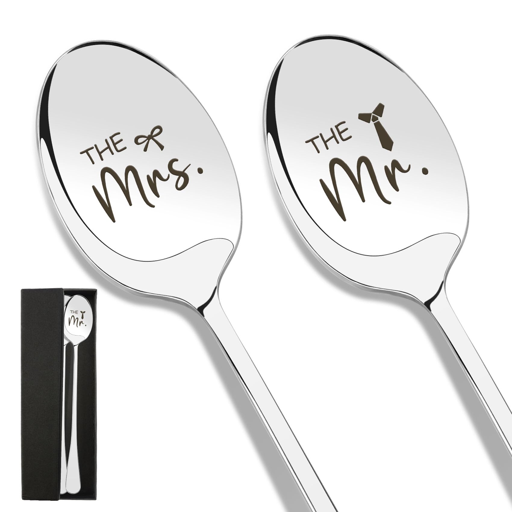 fuakUip Engagement Gifts,Wedding Gifts Spoon,Mr and Mrs Gift,New Home Gift for Bride and Groom,Presents for Couples,Wedding Favours for Guests,Couples Spoons,Bridesmaid Presents,Bride Present