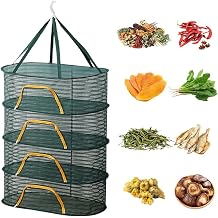 4-Layer Drying Net Herbs Small 40 x 60 cm / Layered Herb Dryer Hanging Herb Drying with Zip Herb Net for Drying Plant Fish Vegetables Fruit Green
