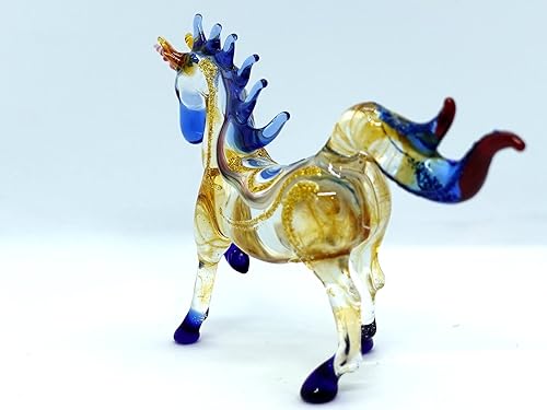 Miniatura 5 de Sansukjai Figuras en miniatura de unicornio soplado a mano, arte de cristal de fantasía, animales de fantasía, regalo coleccionable para decoración