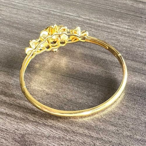 Image of Fashion 18K Gold Plated Flower Arm Band Cuff Bracelet