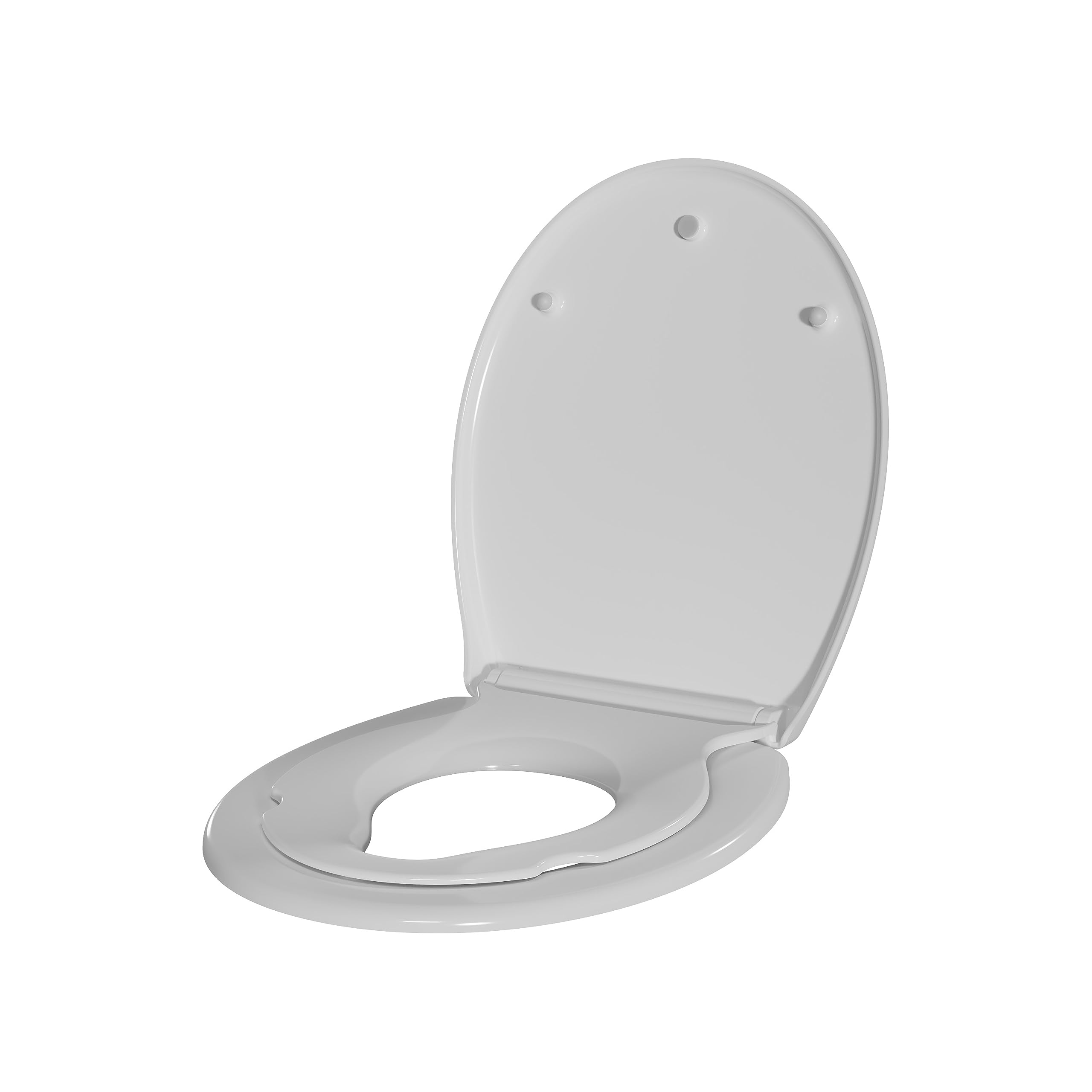 BERNSTEIN Abattant WC Lunette toilettes siège enfant fermeture amortie, Couvercle ovale dégagement rapide Blanc 45x37x5cm, Résistant chocs & rayures, Universel, Plastique Antibactérie - U2006