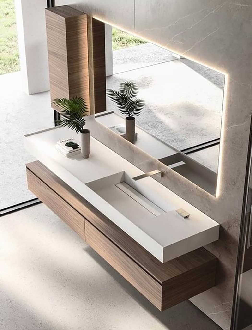 Espejo Baño con Luz Cálida 80x100 cm Estel | Espejo Baño Led Retroiluminado con Antivaho | Vidrio Resistente 4 mm, Plata Ecológica sin Cobre | Montaje Horizontal o Vertical | Diseño Moderno