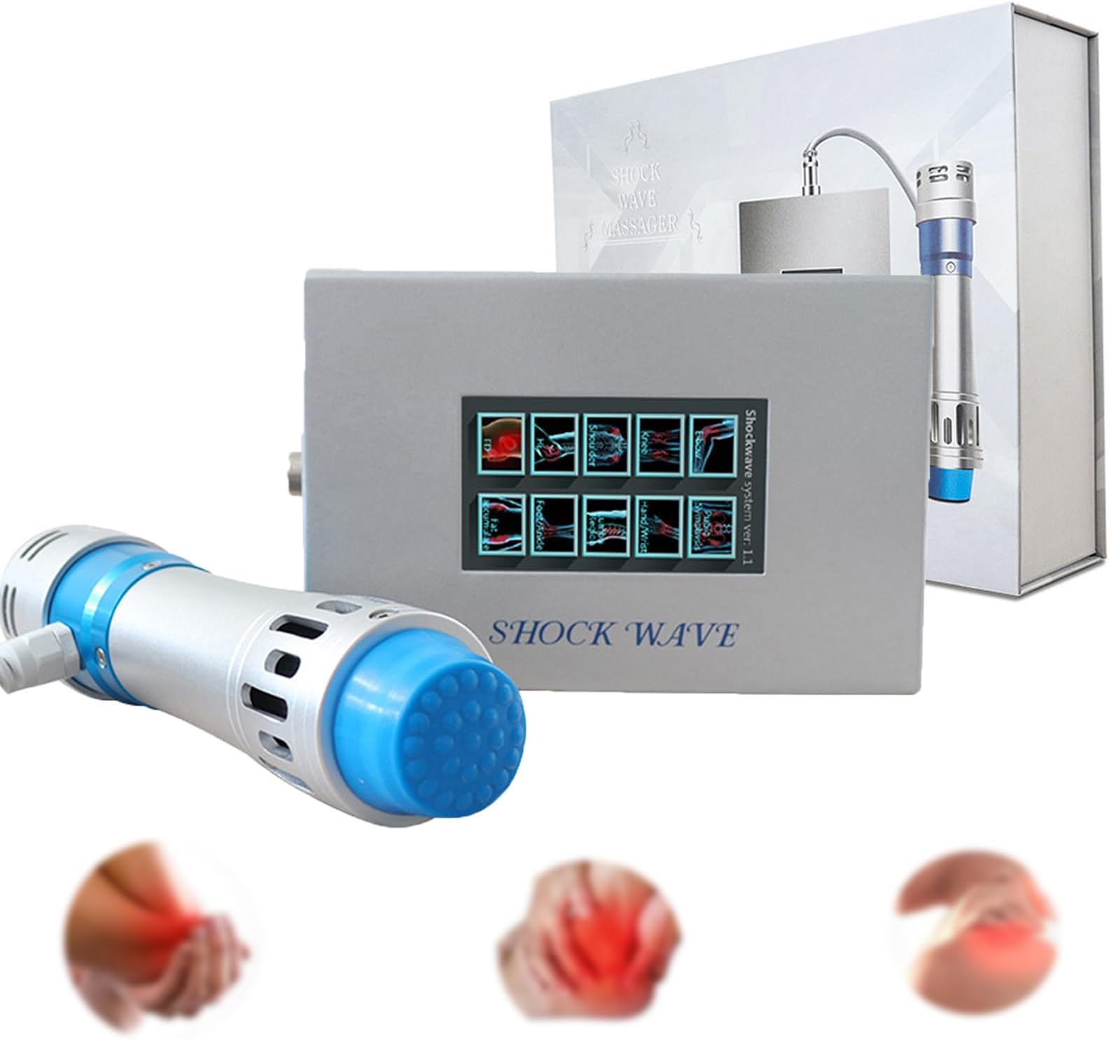 Focused Shockwave Therapy Device, Eswt Extracorporeal Electric Shock Wave, 7 Tip Replaceable Heads, Shockwave Therapy Machine for Joint Shoulder Waist Muscle Pain Relief