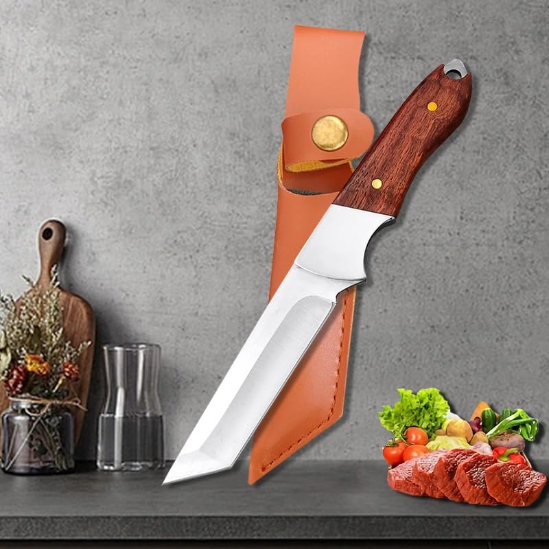 Meat Cleaver,Cleaver Knife Kitchen Knives Butcher Meat Cleaver Camping Knife Outdoors Fishing Barbecue Cutter Sharp Chef Boning Peeling Cooking Knife, LAMAJIGA5844