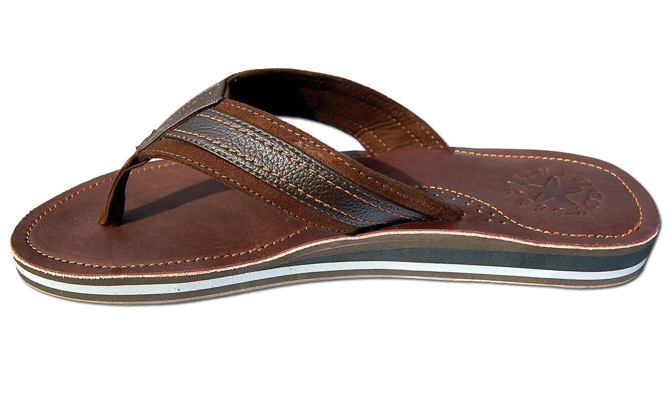 Herren Leder Zehentrenner Zehensandale Zehensteg Sandalen Gr.40-50/1964.bw