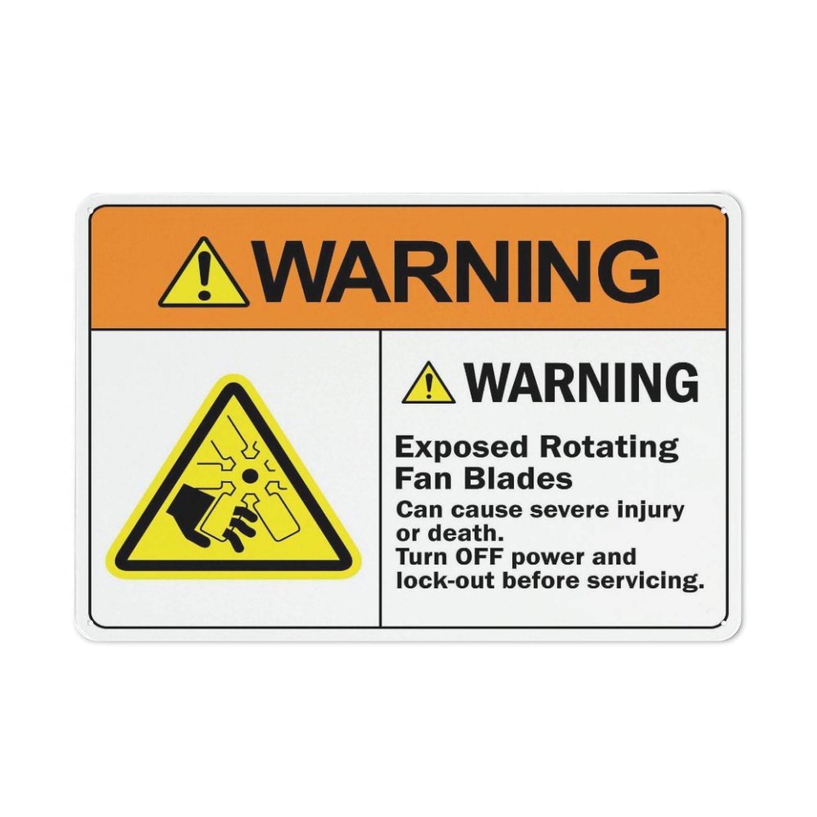 Xewazd A1961 Street Sign Metal Tin Signs Warning Rotating Fan Blades Retro 8"X12" Metal Tin Sign - Playful Wall Decor For Shop, Garage, Yard & Man Cave