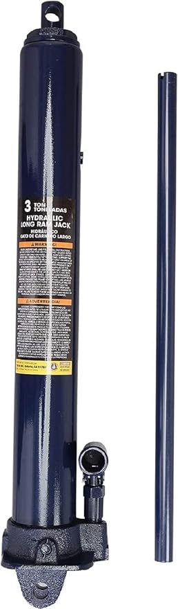 Big Red 3 Ton Hydraulic Long Ram Jack with Single Piston Pump and Clevis Base (Fits: Garage/Shop Cranes, Engine Hoists, and More) w/Handle, Blue, AT30306UR