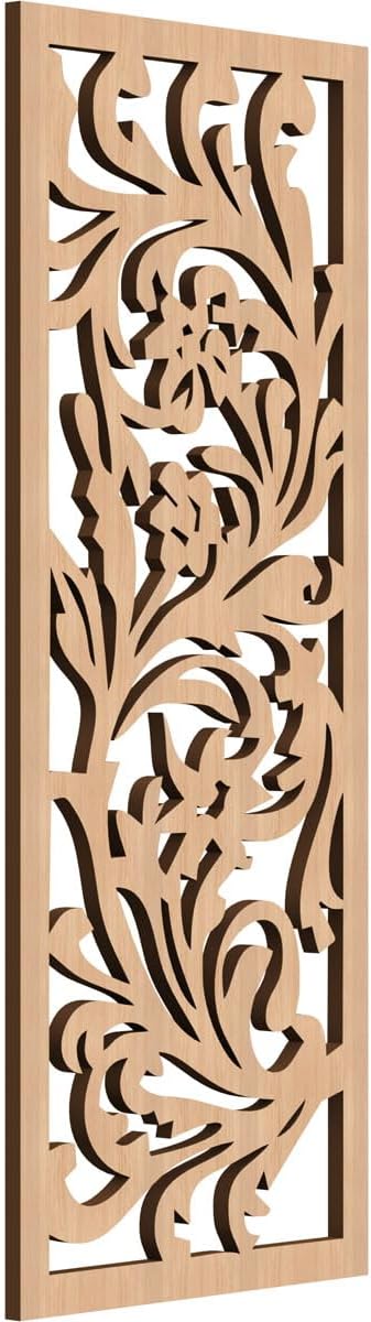 11 3/8"W x 29 3/8"H x 3/8"T Perry Decorative Fretwork Wood Wall Panels, Hickory