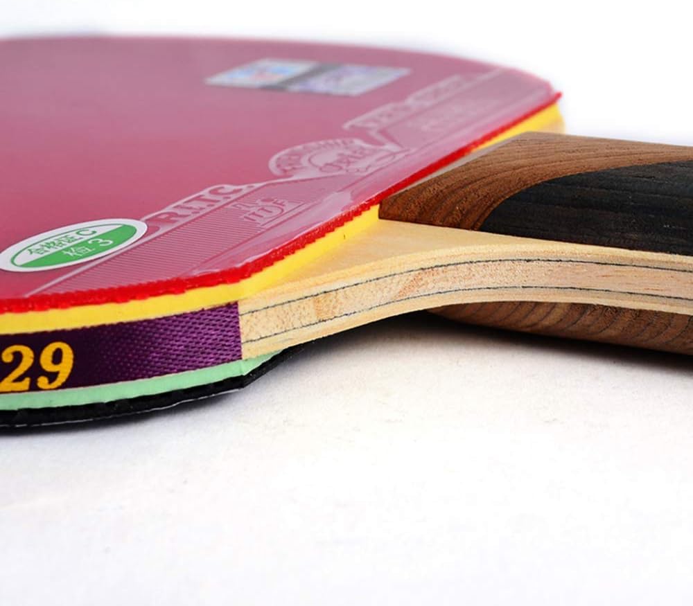 6 Stars Table Tennis Bat Professional Ping Pong Racket Perfect for Beginner Intermediate and Advanced/As Shown/Long Handle (As Shown Short Handle)