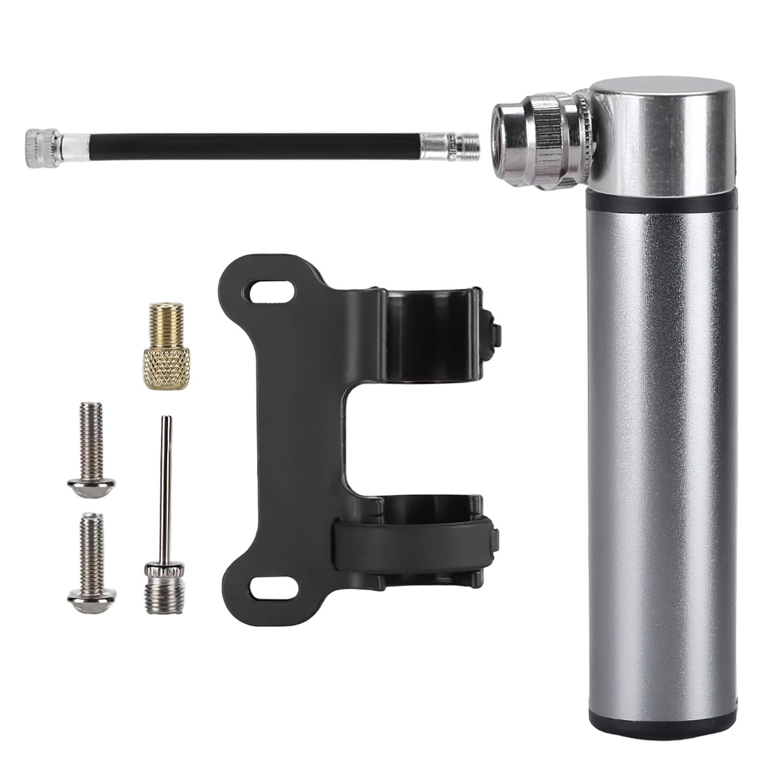 1 Pc Mini Bicycle Pump, Portable Hand Cycle Inflator for Presta and Schrader Valves, Compact Tyre Air Pump with Ball Needle for Road Bikes, MTB, Commuting, Emergency Inflation and Daily Riding