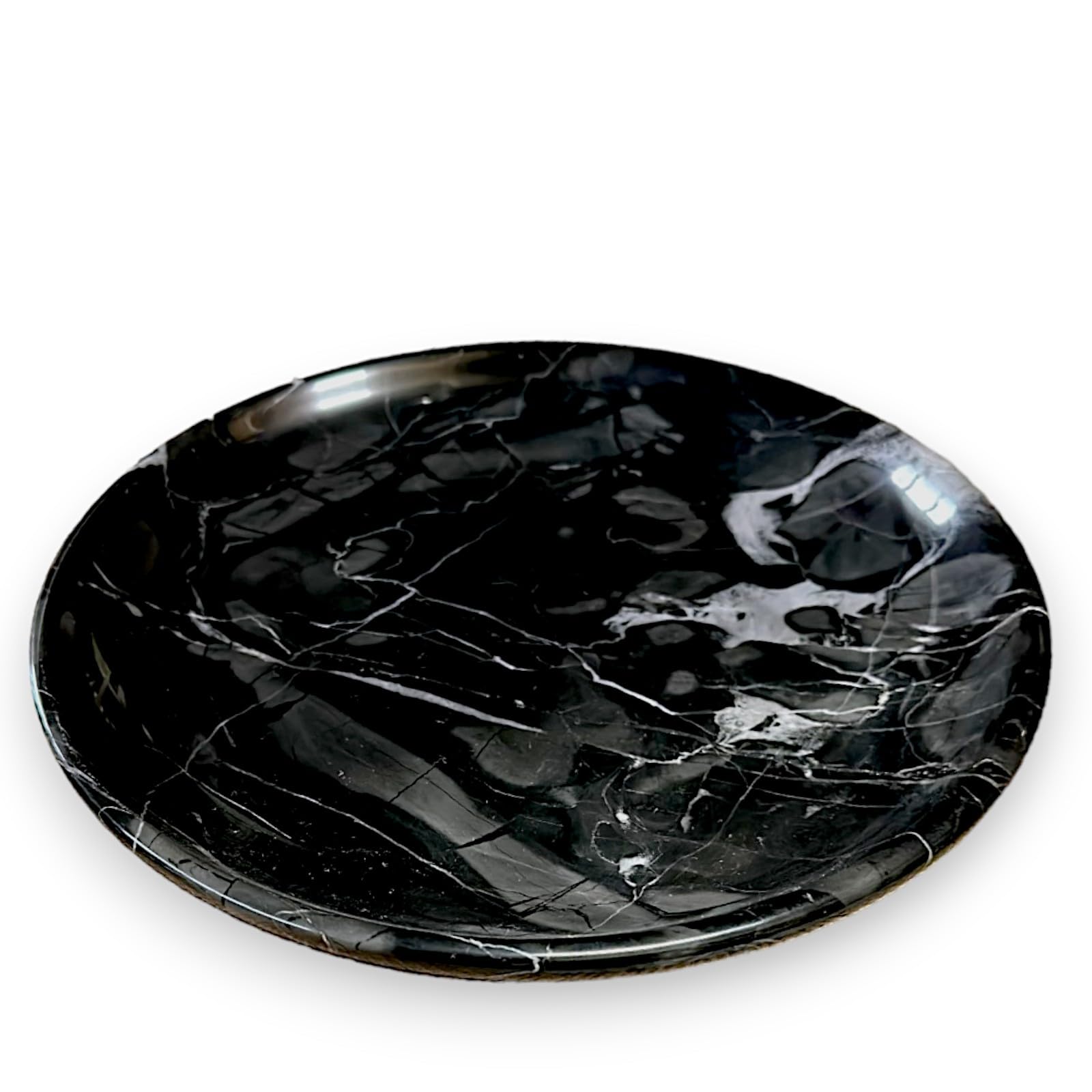 Bandeja de mármol negro decorativa para mesa de centro y salón