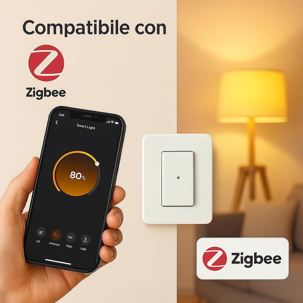 gloca Serie Zigbee E-Smart Tuya (HUB-desviador-regulador de persianas) compatibles Living (ZigBee Smart Gateway Hub Tuya)
