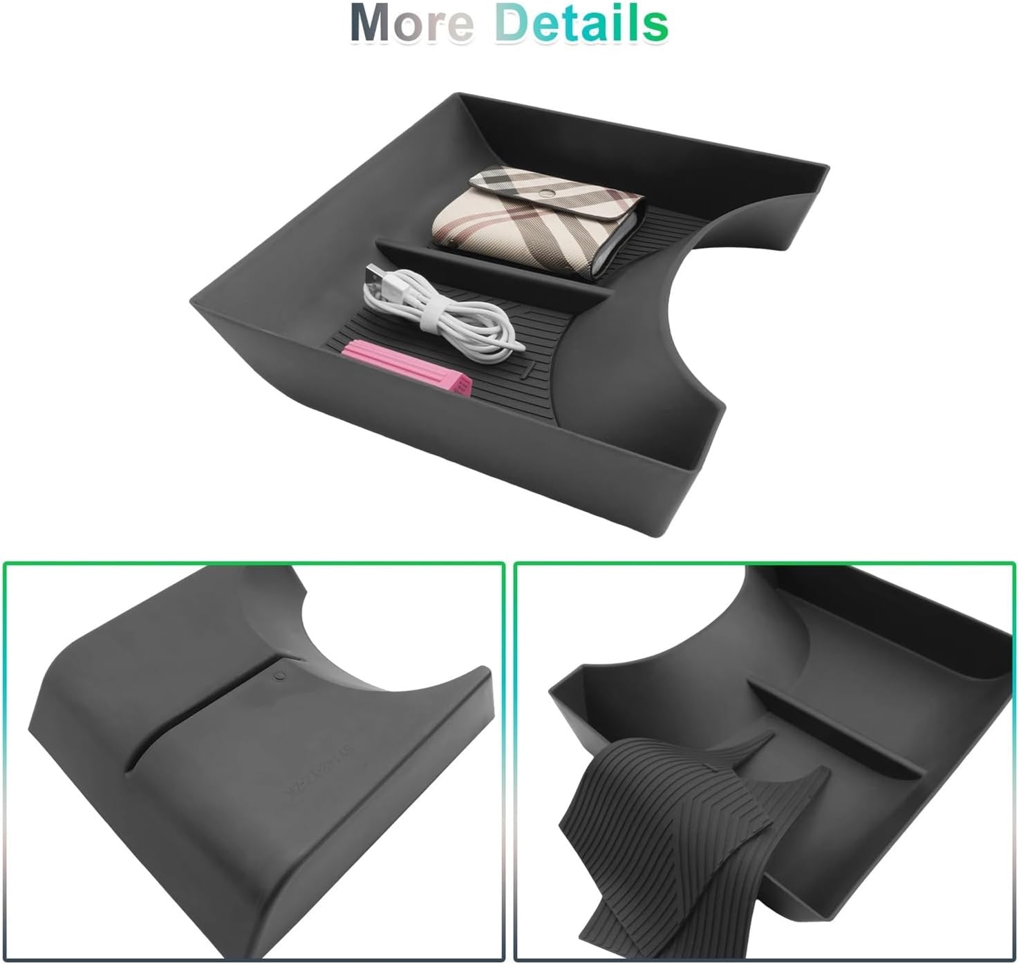 Compatible with Cupra Tavascan 2025 2026 Car Central Console Storage Box Auto Interior Cupra Tavascan 2025 Accessories(Black)