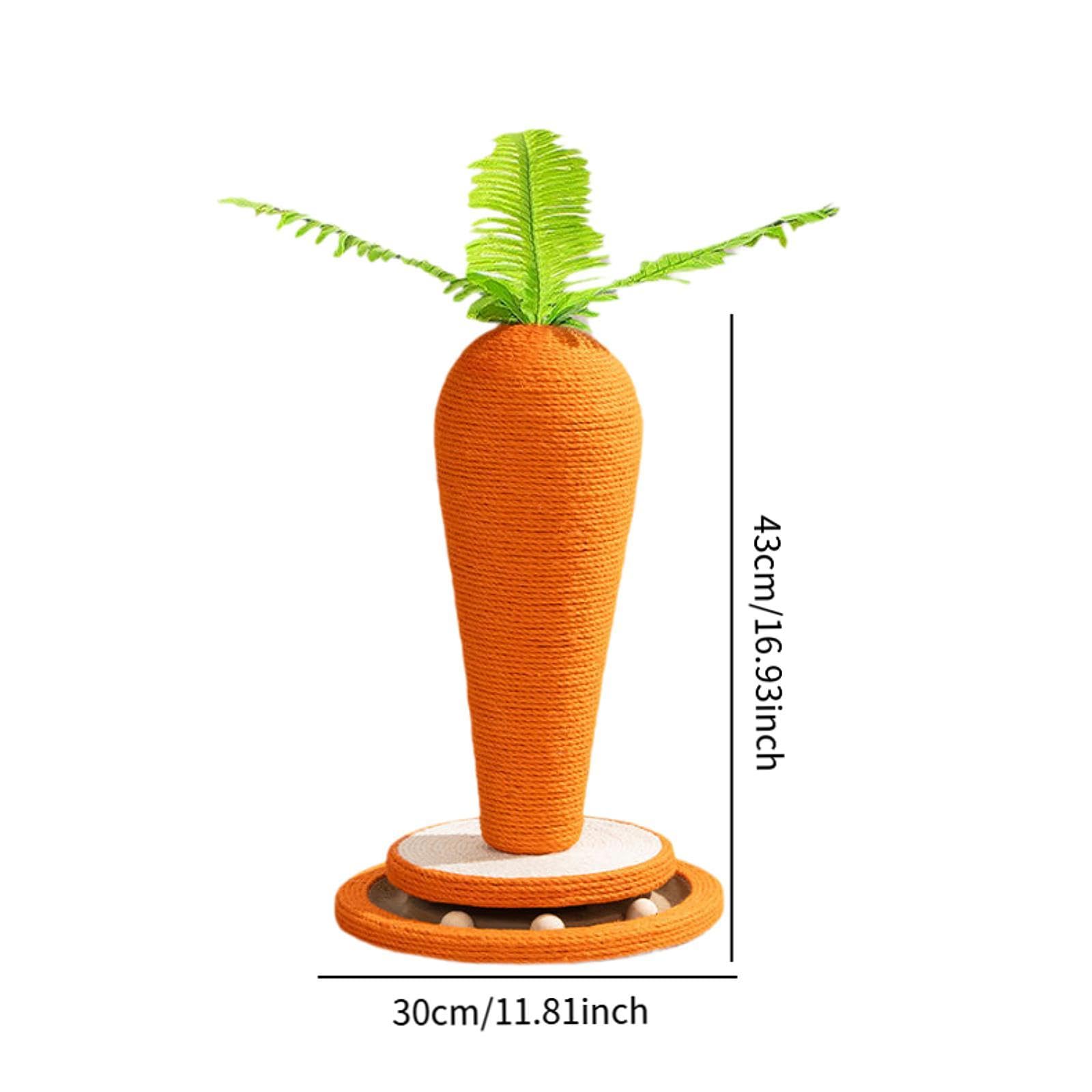 Tiragraffi per Gatti Giocattolo Verticale a Forma di Carota 43x30 cm