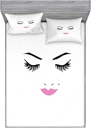 Miniatura 196 de Ambesonne Juego de sábanas bajeras y fundas de almohada, deliciosos tacos con verduras, cocina folclórica, ingredientes de recetas de comida Beige