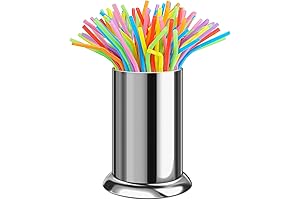 Stainless Steel Reusable Straw Holder for Kitchens, 6.7" x 4.9"