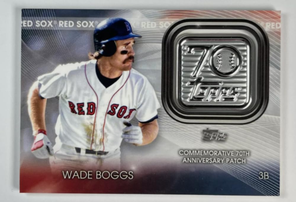 Baseball Trading Card MLB 2021 Topps Update 70th Anniversary Manufactured Logo Patch #T70P-WB Wade Boggs NM Near Mint MEM Red Sox