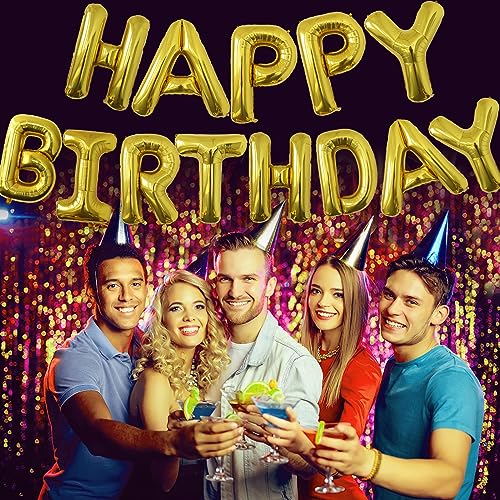 Image of Letter Balloons Gold Party Balloon - 40 Inch Large Gold Letter Y Balloon, Letter Balloon Birthday Decorations, Balloon for Women Men Anniversary Party Decorations Supplies