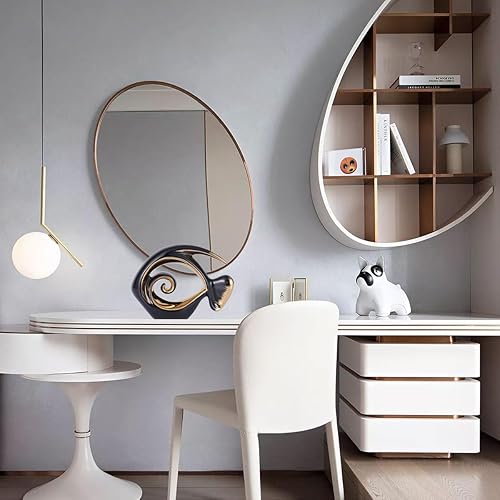 Miniatura 4 de Figuras de peces de cerámica de oro negro, decoración costera del hogar, centros de mesa modernos del océano para sala de estar, comedor, baño,