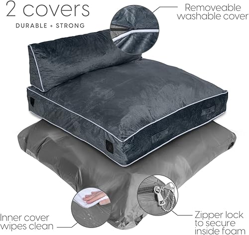 Miniatura 2 de Milliard Almohadilla de choque de lujo, puf, almohadilla sensorial con bloques de espuma para niños y adultos con funda lavable (5 pies x 4.5 pies)