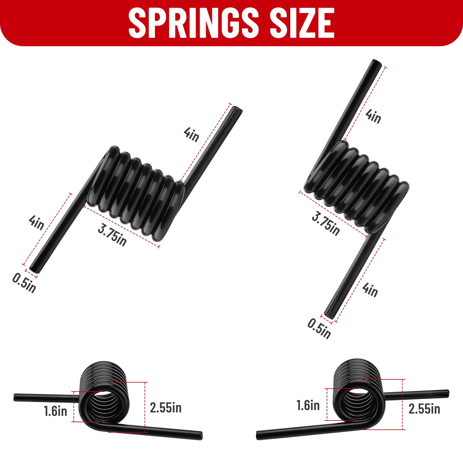 Molla per rampa per rimorchio, 1 coppia di molle elicoidali per rimorchi pesanti per camion con albero da 3,8 cm, RS16933LH RS16933RH, deflessione a 90°