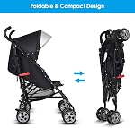 HONEY JOY Baby Lightweight Stroller, Compact Travel Stroller for Airplane, Adjustable Backrest & Canopy, 5-Point Harness, Cup Holder, Storage Basket, Foldable Umbrella Stroller for Toddlers (Black)