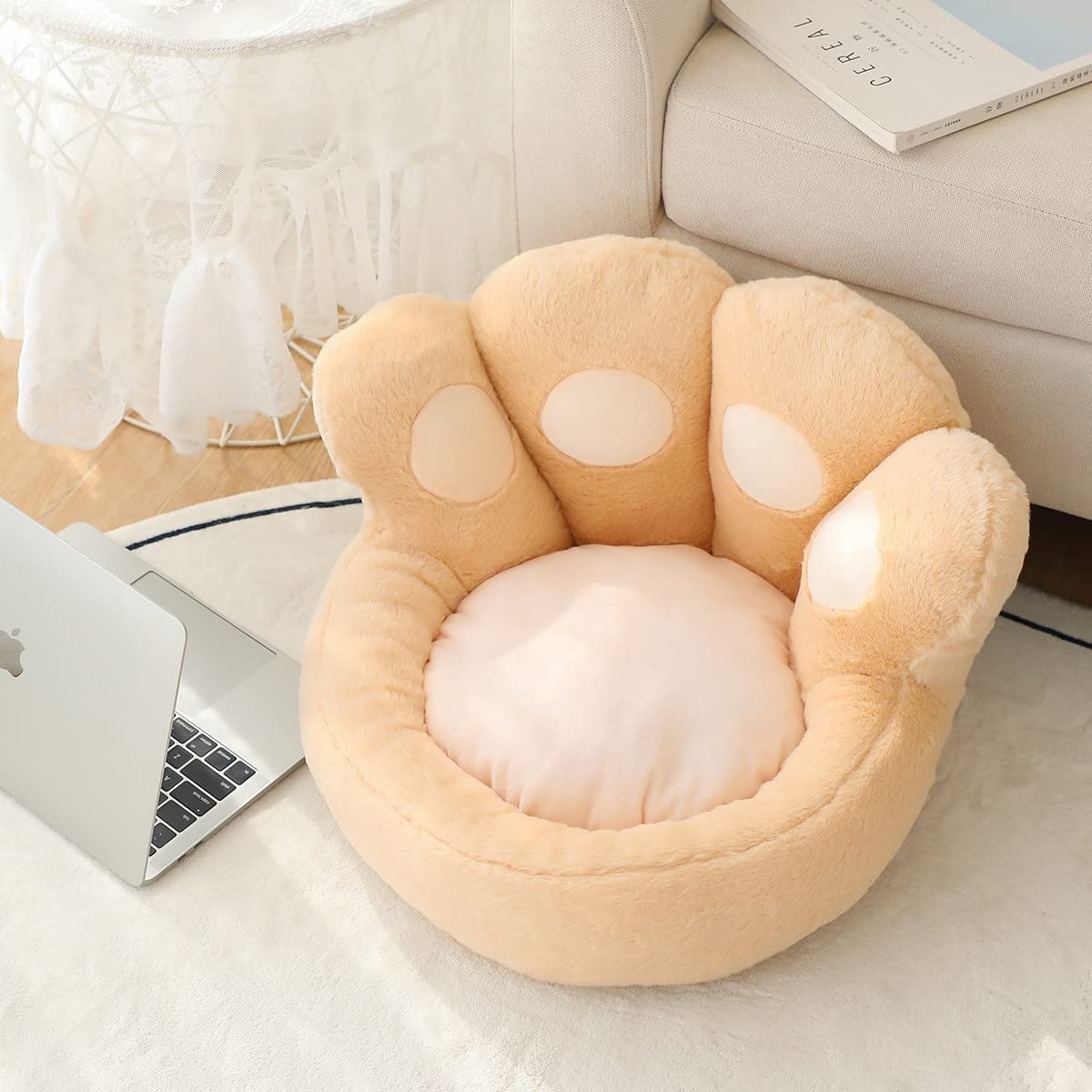 Pouf Peluche Per Bambini 60x45cm - Cuscino Morbido Lavabile Per Cameretta - Foto 3