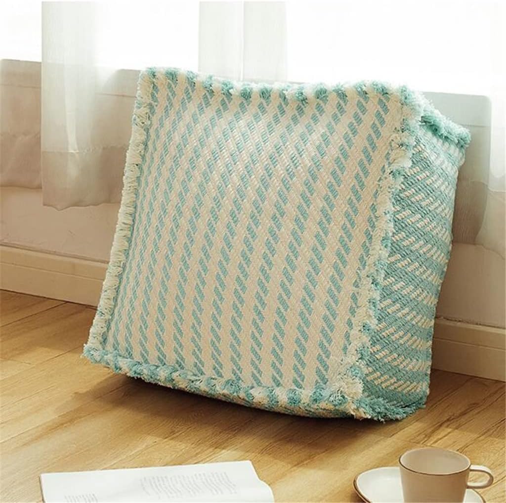 Nordic Moroccan PU Leather Pouf Craft Ottoman Footstool Round Large Artificial Leather Unstuffed Cushion(E)