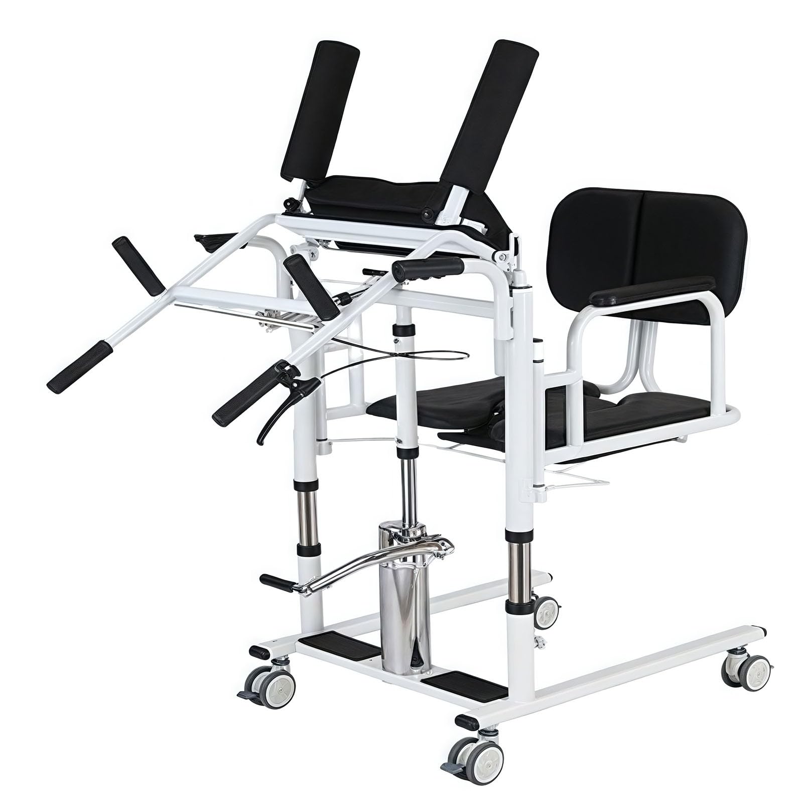 Exoesqueleto - Silla de desplazamiento multifuncional, silla de transferencia de elevación de pacientes para personas mayores y discapacitados, elevación hidráulica y bajada de la grúa de viaje ayuda