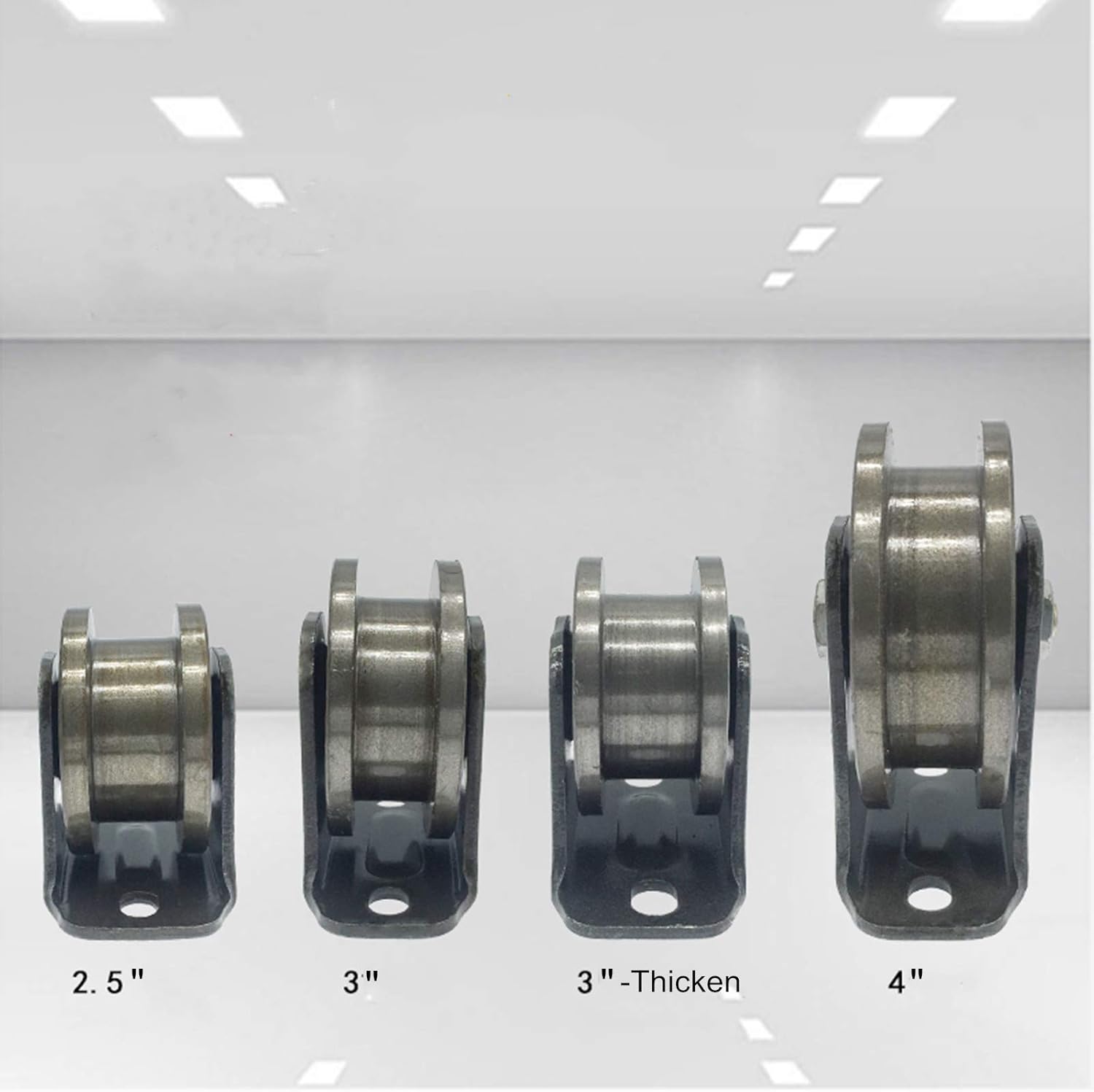 スライドゲートローラーダブルベアリングH溝ヘビーデューティープーリー、鉄製スクエアチューブトラックキャスター、家具、反転トラック、産