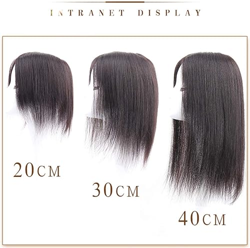 Miniatura 6 de LXUE Extensión de volumen de cabello humano con clips para mujeres con cabello fino, 6 x 6.7 pulgadas, parte libre atada a mano, 14 pulgadas, negro