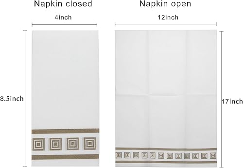 Miniatura 3 de Fete Toallas de mano decorativas, diseño plateado, 200 toallas desechables de lino para invitados  Cena formal, aniversario, servilletas de boda