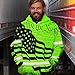 Maddly Hi Vis Hoodie Reflective America Flag Patriotic Custom Name Safety Workwear for Workers, Runners, Cyclists, Truckers, Operator-XL