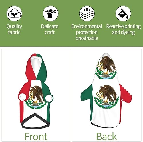 Miniatura 6 de Ropa para mascotas con la bandera de México, suéter con capucha para perro, sudaderas con capucha y chaquetas,