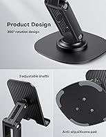 Vista 4 de OMOTON Cell Phone Stand for Desk, 2 Pack Adjustable Foldable Phone Holder, 360 Swivel Mobile Stand Fit for iPhone 17 16 15 14 13 Pro Max and All