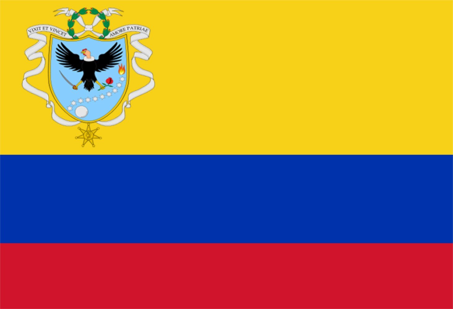 Drapeau Gran Colombia 1821 pour décoration de salon et grand événement