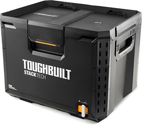 ToughBuilt StackTech XL Caja de herramientas organizadora con cerradura y bandeja extraíble, color negro disponible en Yaxa Guatemala